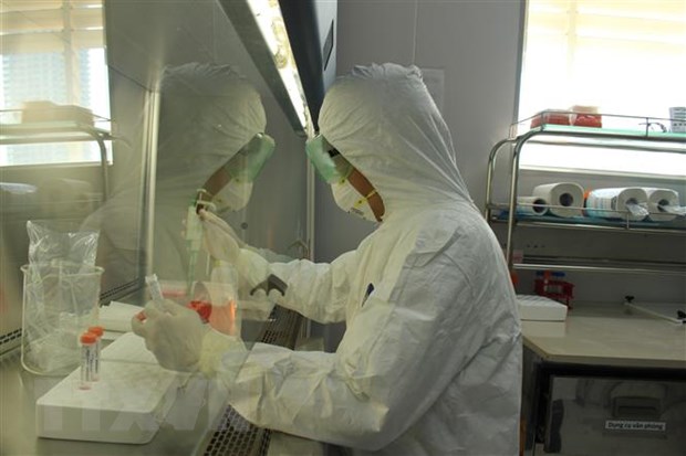 Xét nghiệm mẫu bệnh phẩm nghi nhiễm SARS-CoV-2. (Ảnh: Phan Sáu/TTXVN)