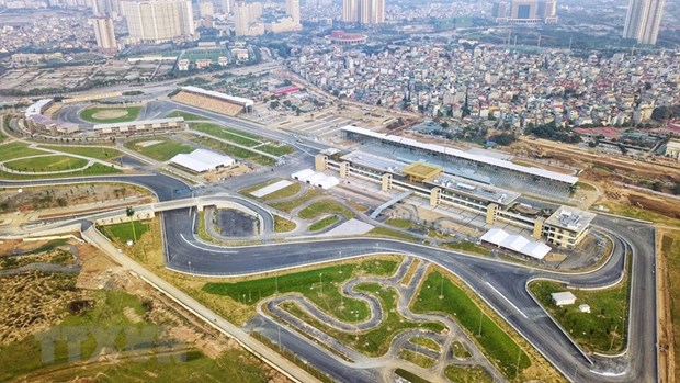 An aerial view of the Hanoi F1 street circuit (Photo: VNA)