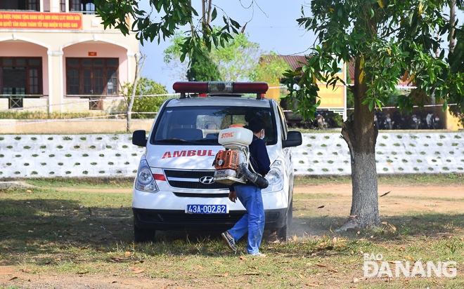 The quarantine areas are frequently sprayed with disinfectant chemicals 