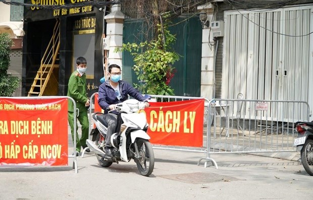 A quarantined area in Hanoi (Photo: VNA)