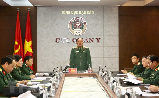 Thượng tướng Trần Đơn, Thứ trưởng Bộ Quốc phòng, Trưởng Ban chỉ đạo chủ trì hội nghị. (Ảnh: Dương Giang/TTXVN)
