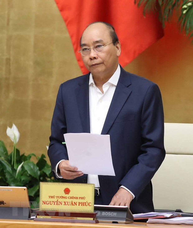 Thủ tướng Nguyễn Xuân Phúc chủ trì phiên họp Chính phủ thường kỳ tháng 2 năm 2020. (Ảnh: Thống Nhất/TTXVN)