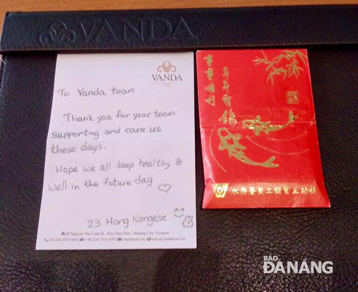 A Hong Kong guest wrote a thank you letter to the hotel’s staff