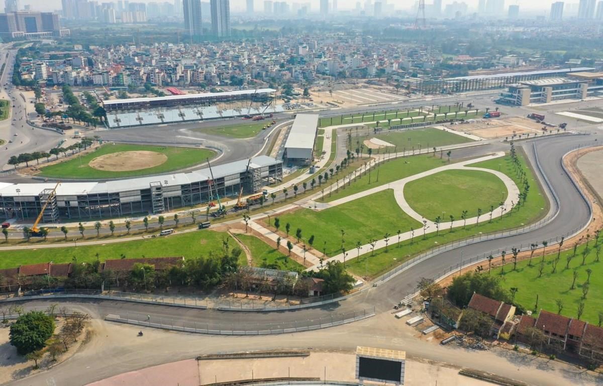 Toàn cảnh đường đua F1 tại Hà Nội đã được hoàn thành. (Ảnh: VGPC)