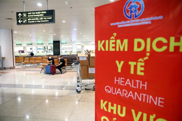 Health quarantine area in Ha Noi's Noi Bai international airport.