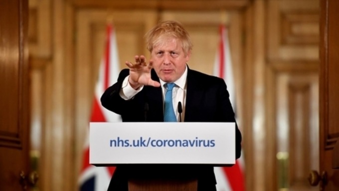 Thủ tướng Anh Boris Johnson tại cuộc họp báo ở Số 10 Phố Downing. Ảnh: itv.com