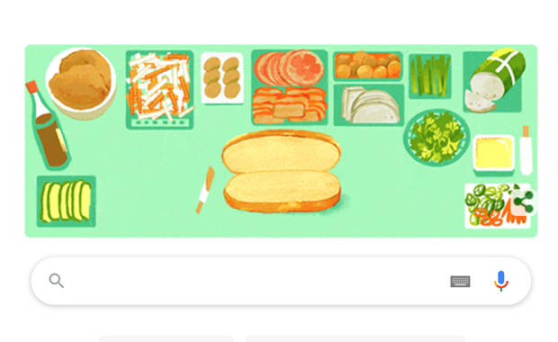 An animated image of Viet Nam’s “banh mi” (bread) is featured on Google’s homepage (Photo: VNA)