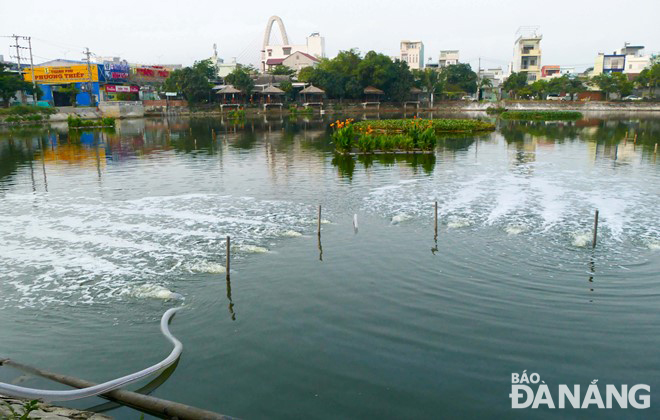 Chất lượng nước hồ Bàu Trảng đã được cải thiện, nhưng người dân vẫn lo tái ô nhiễm và đề nghị sớm triển khai các giải pháp xử lý tổng thể. Ảnh: HOÀNG HIỆP