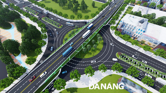 Mô hình phối cảnh dự án cụm nút phía tây cầu Trần Thị Lý- Ảnh Thành Lân