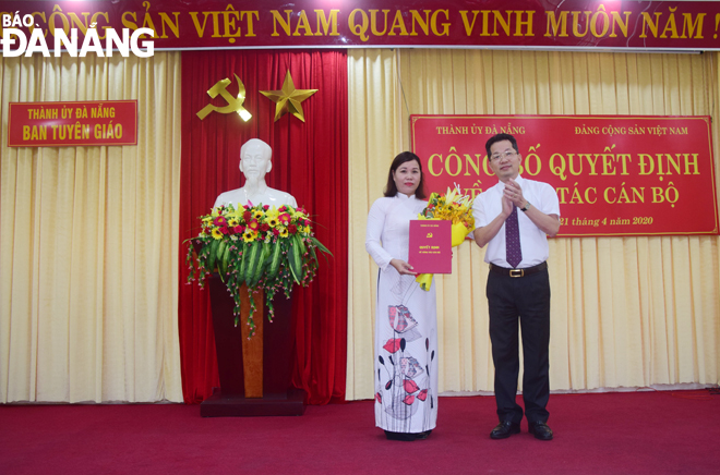 Bà Mai Thị Thu giữ chức Phó trưởng Ban Tuyên giáo Thành ủy Đà Nẵng