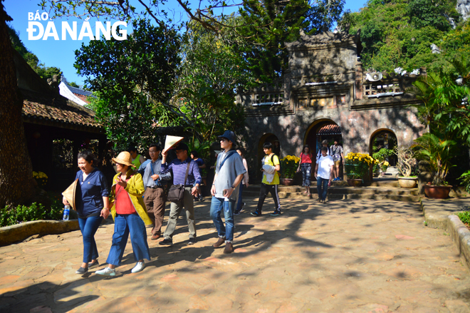 Visitors at Da Nang's Marble Mountains Tourist Area