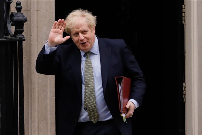 Thủ tướng Anh Boris Johnson tại Phố Downing ngày 18/3/2020. Ảnh: AFP/TTXVN