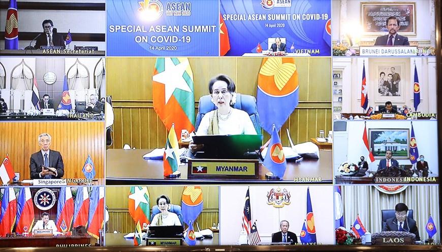 Cố vấn Nhà nước Myanmar Aung San Suu Kyi phát biểu. (Ảnh: Thống Nhất/TTXVN)