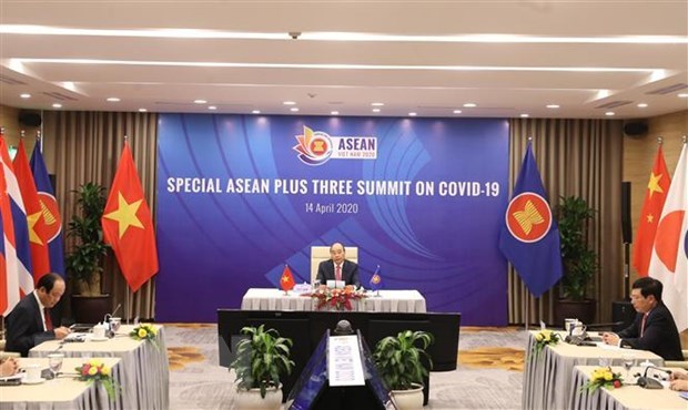 Prime Minister Nguyen Xuan Phuc speaks at the Special ASEAN+3 Summit on COVID-19. (Photo: VNA)