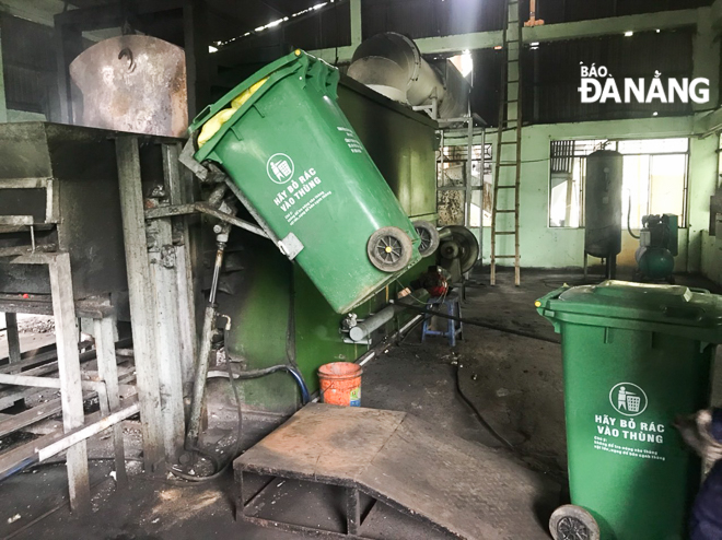 Trash is being put into an incinerator