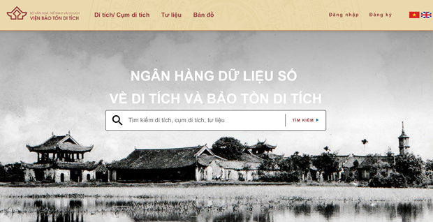 The website promoting relic sites in Viet Nam (Photo: dulich.laodong.vn)