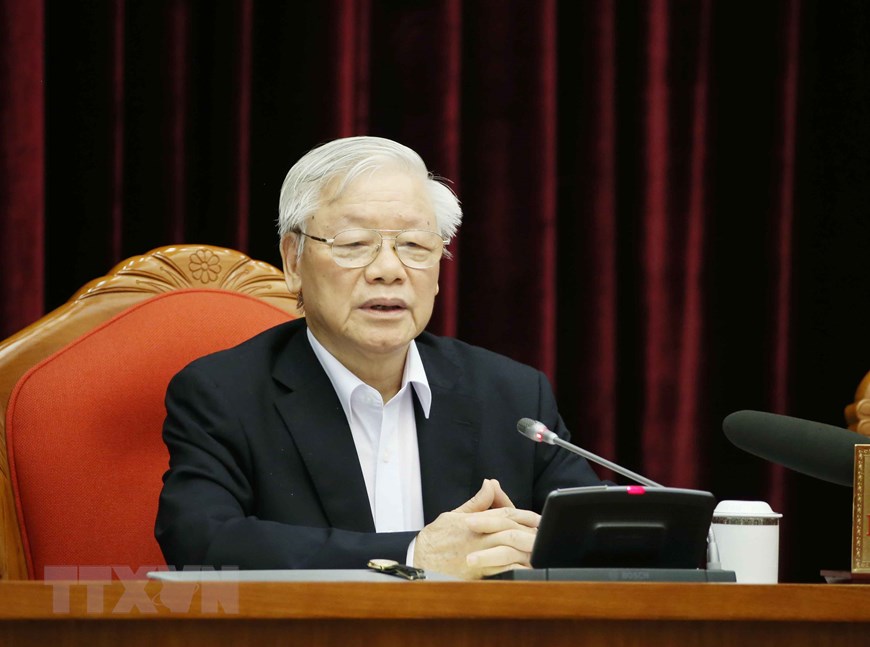 Tổng Bí thư, Chủ tịch nước Nguyễn Phú Trọng phát biểu chỉ đạo Hội nghị. (Ảnh: Phương Hoa/TTXVN)