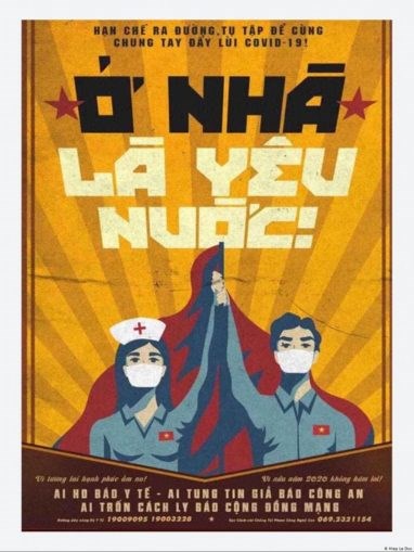 Poster in Viet Nam to raise awareness of COVID-19 fight (Photo: www.workers.org)