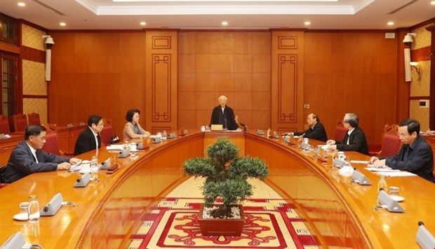 Tổng Bí thư, Chủ tịch nước Nguyễn Phú Trọng phát biểu chỉ đạo cuộc họp Tiểu ban Nhân sự Đại hội XIII của Đảng. (Ảnh: Trí Dũng/TTXVN)