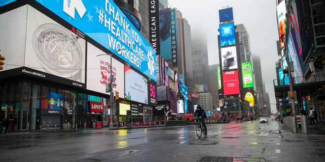 New York bị ảnh hưởng nặng nề nhất so với tất cả các bang của Mỹ. 		              Ảnh: AFP/Getty Images