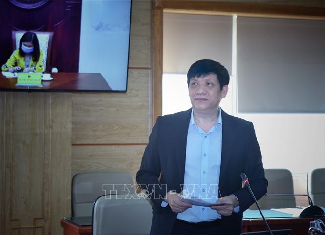 Thứ trưởng Bộ Y tế Việt Nam Nguyễn Thanh Long phát biểu tại cuộc họp. Ảnh: Danh Lam/TTXVN