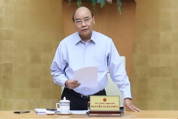 PM Nguyen Xuan Phuc speaks at the meeting. (Photo: VNA)