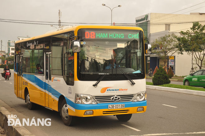 A subsidised intra-city bus running on a local street