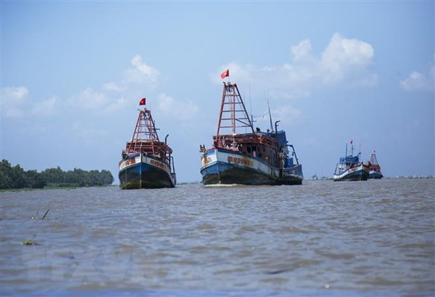 Fishing vessels off the central coastal province of Ninh Thuan