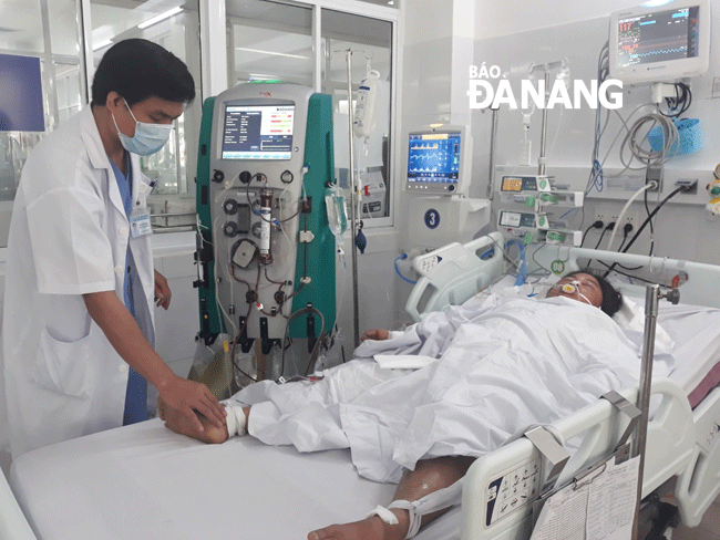 Bệnh nhân N. đang được điều trị cách ly tại Bệnh viện Đà Nẵng. Ảnh: Bệnh viện cung cấp