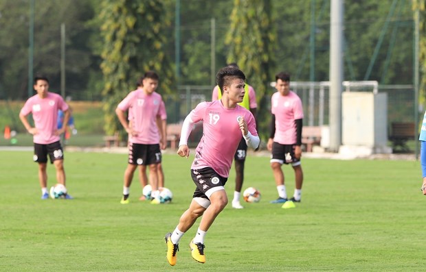 Ha Noi FC players ready for National Football Cup 2020 (Source: VNA)