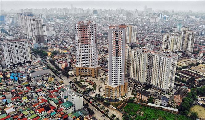 Dự án nhà chung cư K35 Tân Mai (Công ty 98, Bộ Quốc phòng làm chủ đầu tư) tại Hà Nội. Ảnh: Danh Lam/TTXVN