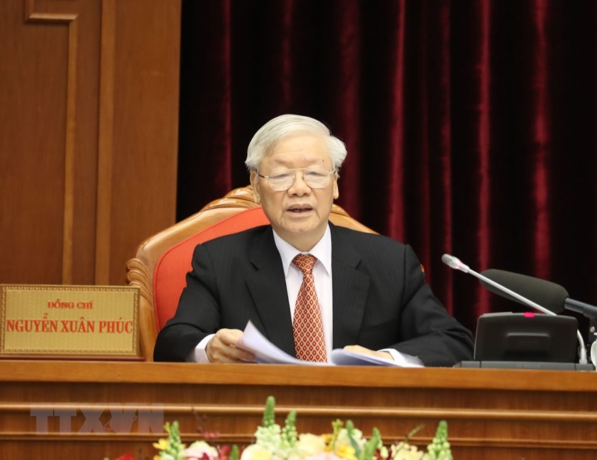 Tổng Bí thư, Chủ tịch nước Nguyễn Phú Trọng phát biểu khai mạc hội nghị. (Ảnh: Trí Dũng/TTXVN)