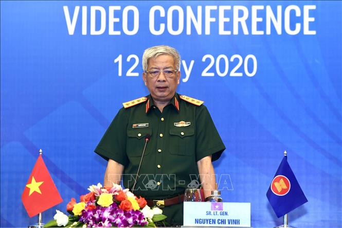 Thượng tướng Nguyễn Chí Vịnh, Thứ trưởng Bộ Quốc phòng Việt Nam phát biểu khai mạc hội nghị. Ảnh: Dương Giang/TTXVN