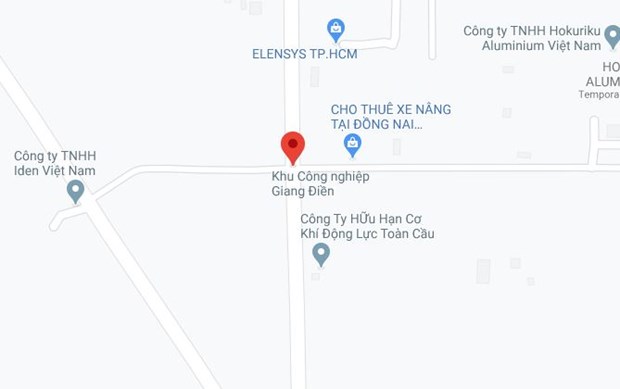 Vị trí Khu công nghiệp Giang Điền. (Nguồn: Google Maps)