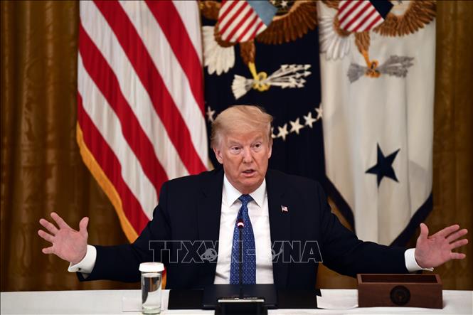 Tổng thống Mỹ Donald Trump phát biểu trong cuộc họp nội các tại Nhà Trắng ngày 19-5. Ảnh: AFP-TTXVN