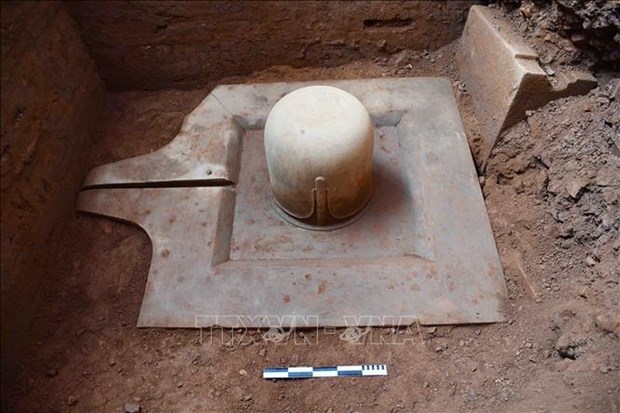 A Shiv Linga dating back to the 9th century found at  Cham temple complex at My Son Sanctuary. (Source: VNA)