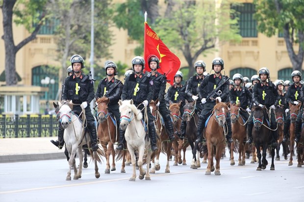 The Cavalry Mobile Police Corps makes debut (Photo: VNA)