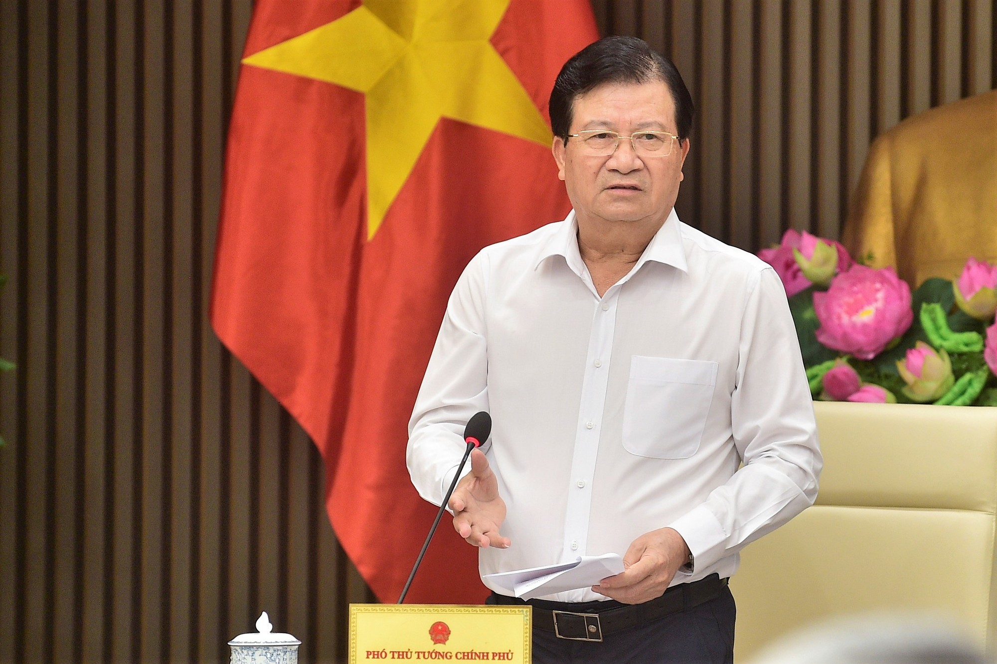 Phó Thủ tướng Trịnh Đình Dũng phát biểu tại phiên họp. Ảnh: VGP-Nhật Bắc