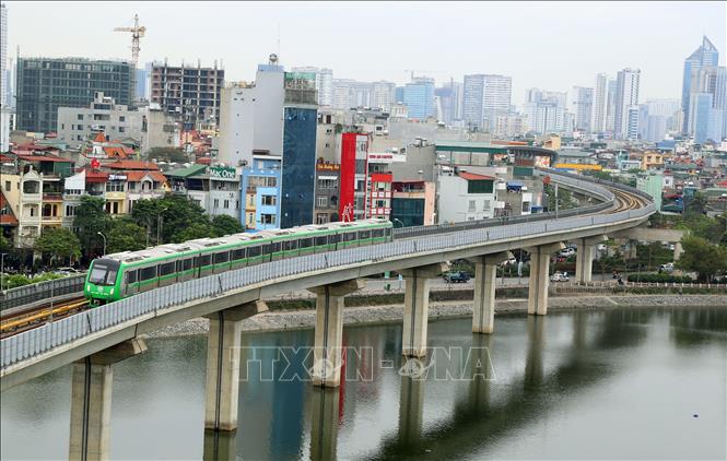 Tuyến đường sắt đô thị Cát Linh- Hà Đông. Ảnh: Huy Hùng/TTXVN