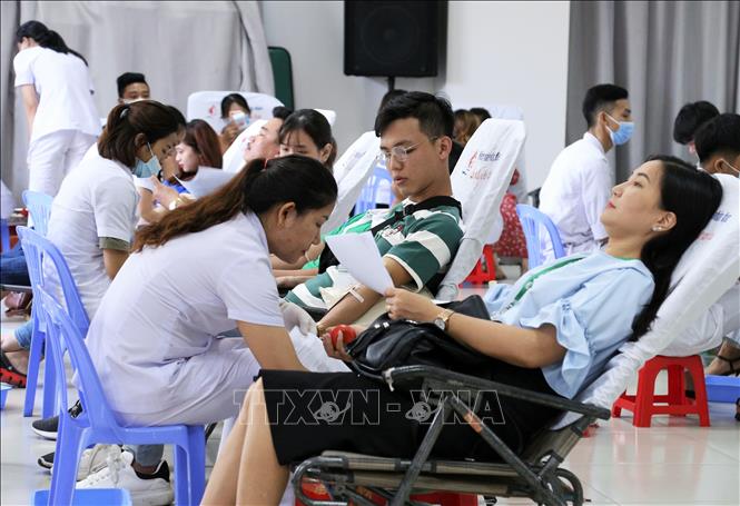 Ngày 11/6/2020, trường Đại học Đông Á (Đà Nẵng) phối hợp với Ban chỉ đạo vận động hiến máu tình nguyện thành phố Đà Nẵng, Thành đoàn Đà Nẵng tổ chức Ngày hội hiến máu tình nguyện lần thứ 1 năm 2020. Trên 400 sinh viên, giảng viên của trường đã tham gia hiến được 271 đơn vị máu phục vụ công tác cấp cứu, điều trị cho bệnh nhân tại Bệnh viện Đa khoa Đà Nẵng. Ảnh: Trần Lê Lâm/TTXVN