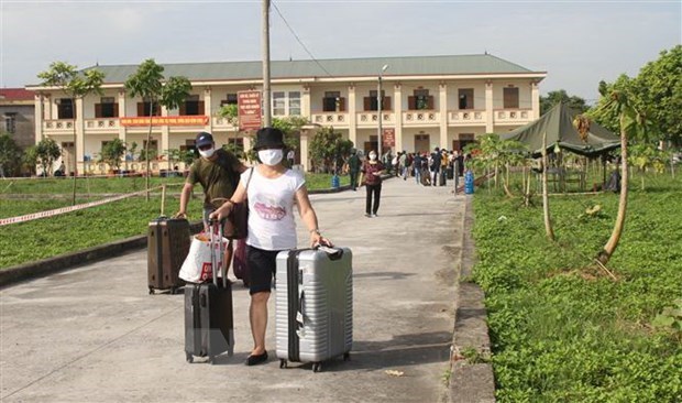 Citizens finish quarantine period at a concentrated quarantine facility (Source: VNA)