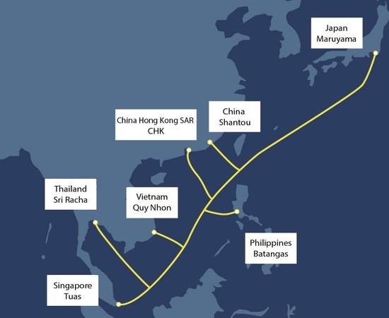 The cable will connect China (Hong Kong Special Administrative Region and Guangdong province), Japan, the Philippines, Singapore, Thailand and Vietnam. (Source: The Nation)