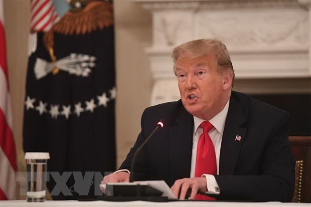 Tổng thống Mỹ Donald Trump phát biểu tại cuộc họp ở Washington, DC. (Ảnh: AFP/TTXVN)