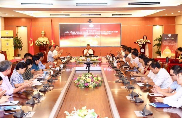 The Ministry of Information and Communications launches two Vietnamese-language speech-to-text generator VAIS and text-to-speech engine Vbee on June 19. (Photo: VNA)