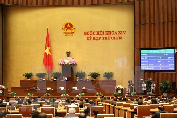 The 14th National Assembly (NA)'s ninth session. (Photo: VNA)