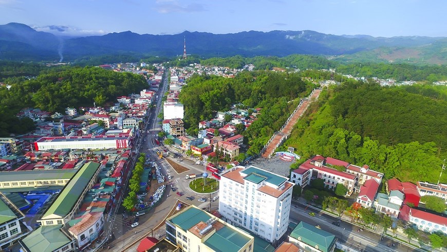 Thành phố Điện Biên Phủ ngày càng đổi mới và phát triển. (Ảnh: Phan Tuấn Anh/TTXVN)