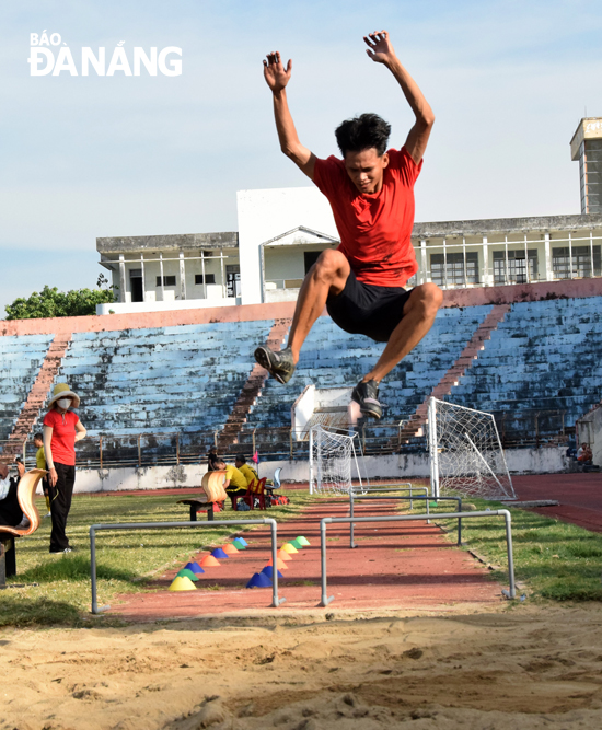 Jumper Nguyen Thanh Ha is one of the city’s promising talented track and field athletes 