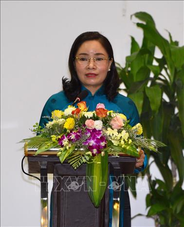 Bà Trịnh Thị Thuỷ, Thứ trưởng Bộ Văn hoá, Thể thao và Du lịch phát biểu tại hội thảo. Ảnh: Diễm Quỳnh/TTXVN phát