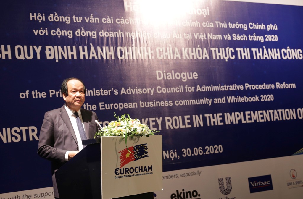 Bộ trưởng, Chủ nhiệm Văn phòng Chính phủ Mai Tiến Dũng phát biểu tại hội nghị. Ảnh: Trần Việt/TTXVN.