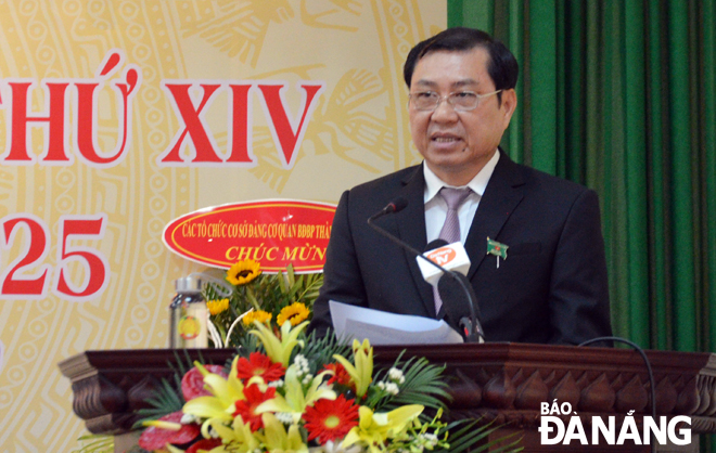Phó Bí thư Thành ủy, Chủ tịch UBND thành phố Huỳnh Đức Thơ phát biểu chỉ đạo tại đại hội. Ảnh: NGỌC PHÚ	